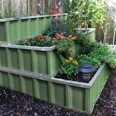 metal elevated garden bed planter box|metal raised flower beds outdoor.